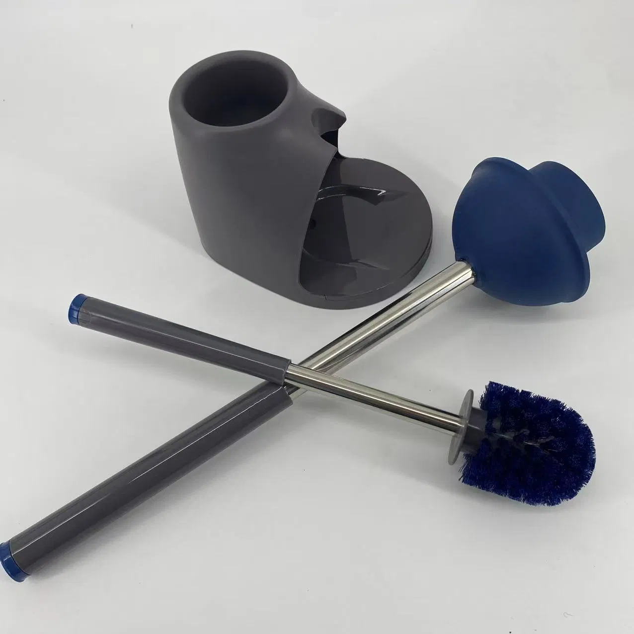 Toilet Brush and Plunger Set, Toilet Brush for Bathroom Heavy Duty Toilet Bowl Brush and Holder Hidden Toilet Plunger and Brush Set for Deeply Cleaning