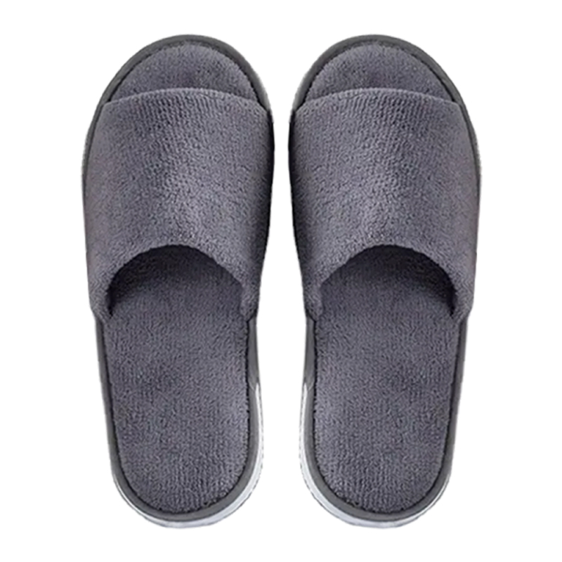 Disposable Customized Logo Hotel Amenities Set Cotton Slippers for Sap Home Eco-Friendly EVA Sole