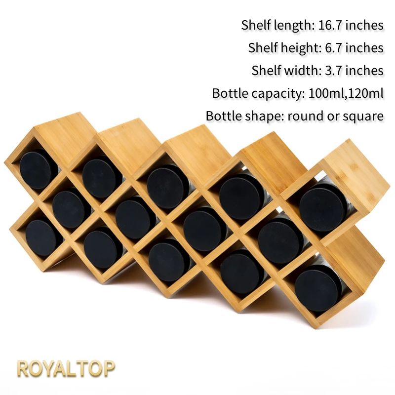 Бамбуковая полка для специй на 4 яруса со стеклянными баночками