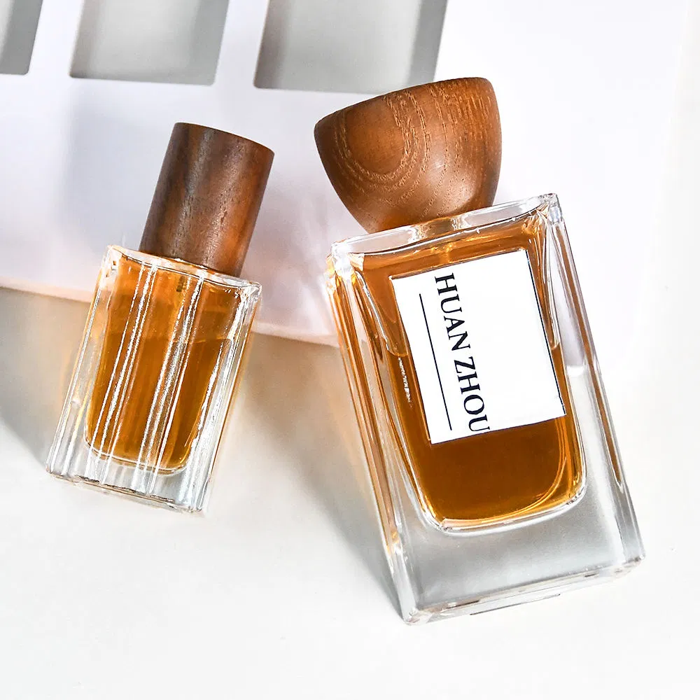 30ml 50ml 100ml Tapered Wooden Cap Square Refillable Perfume Spray Bottle Atomizer