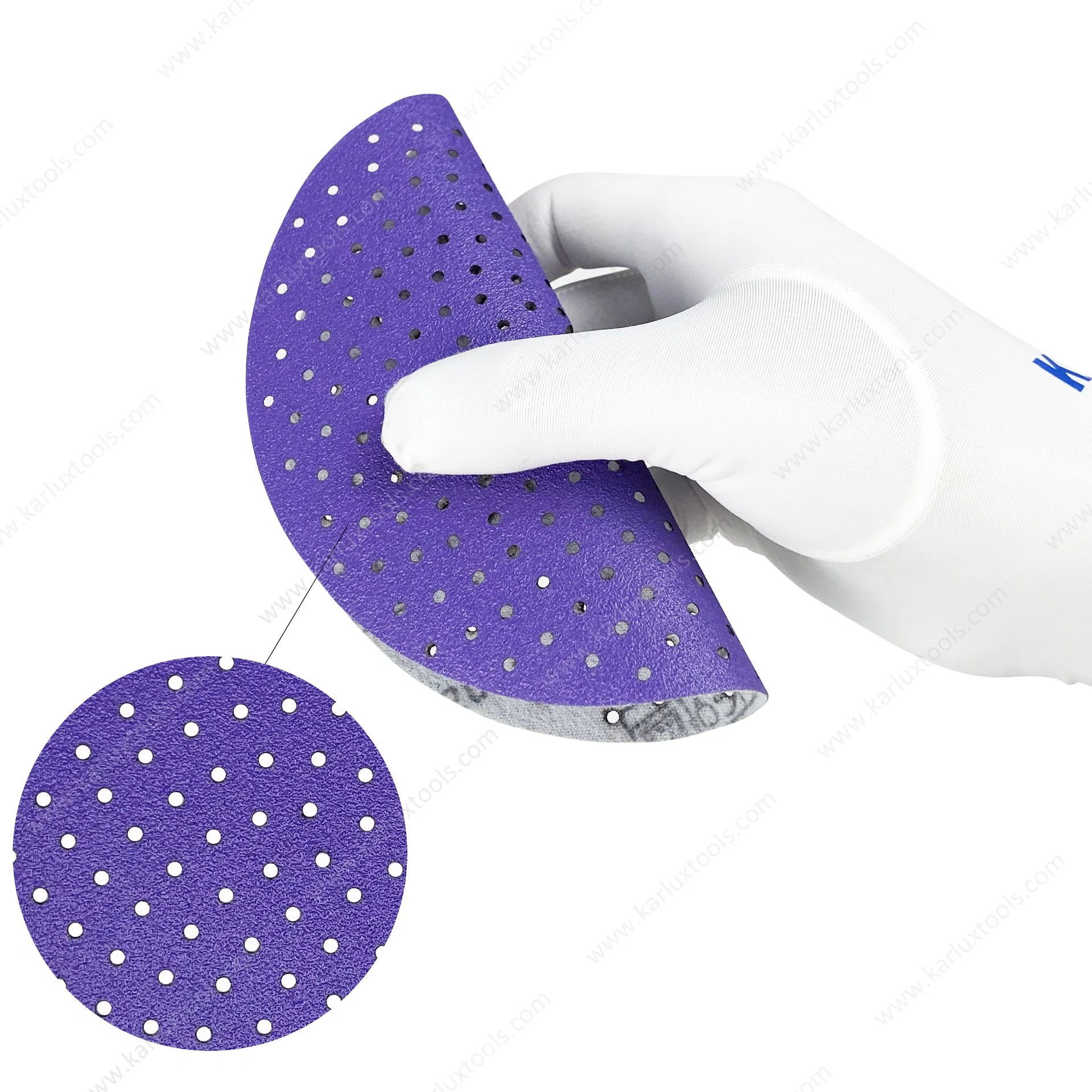 6 Inch (150mm) Purple Round Disc Sanding Paper Grit P80-2500 Multiple Hole Sandpaper Disc for Vacuum Sander