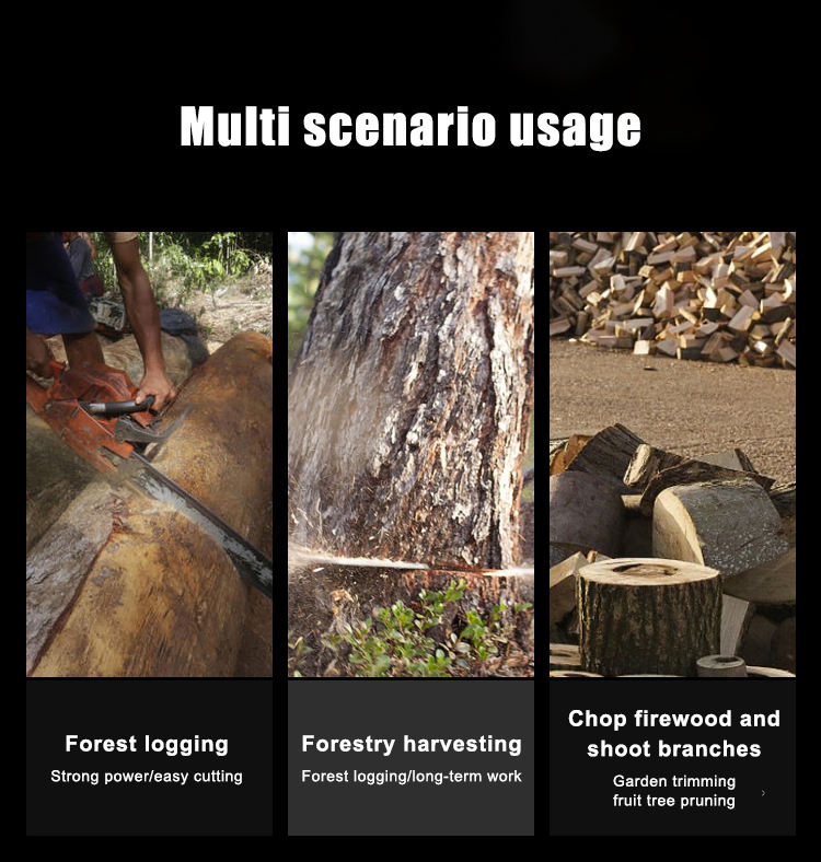 Professional 59cc Petrol Chainsaw with 20in Guide Bar for Wood Cutting