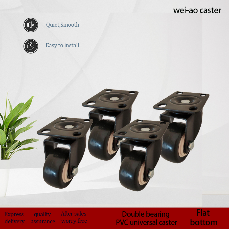 1.5 "PVC or PU Double Bearing Caster with Good Load Bearing and High Cost Performance Should Be Widely Used, 2" PVC Caster, 2-Inch Universal Wheel