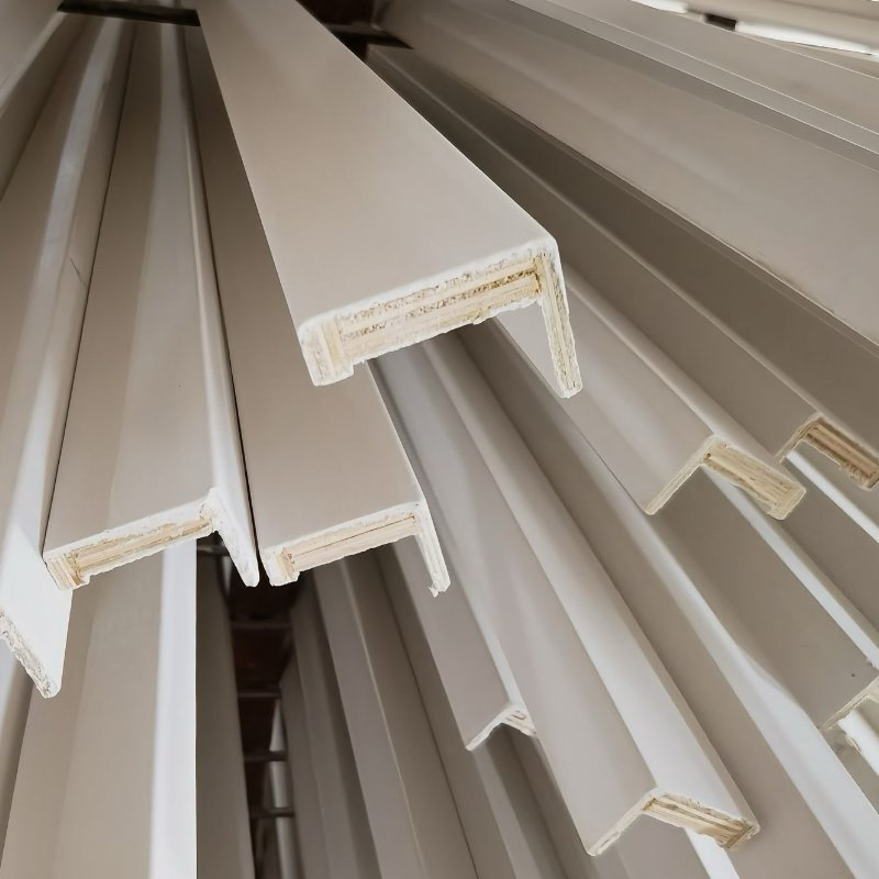 Interior Home Modern Baseboard Wood Decorative Construction Carved White Primed Moldings