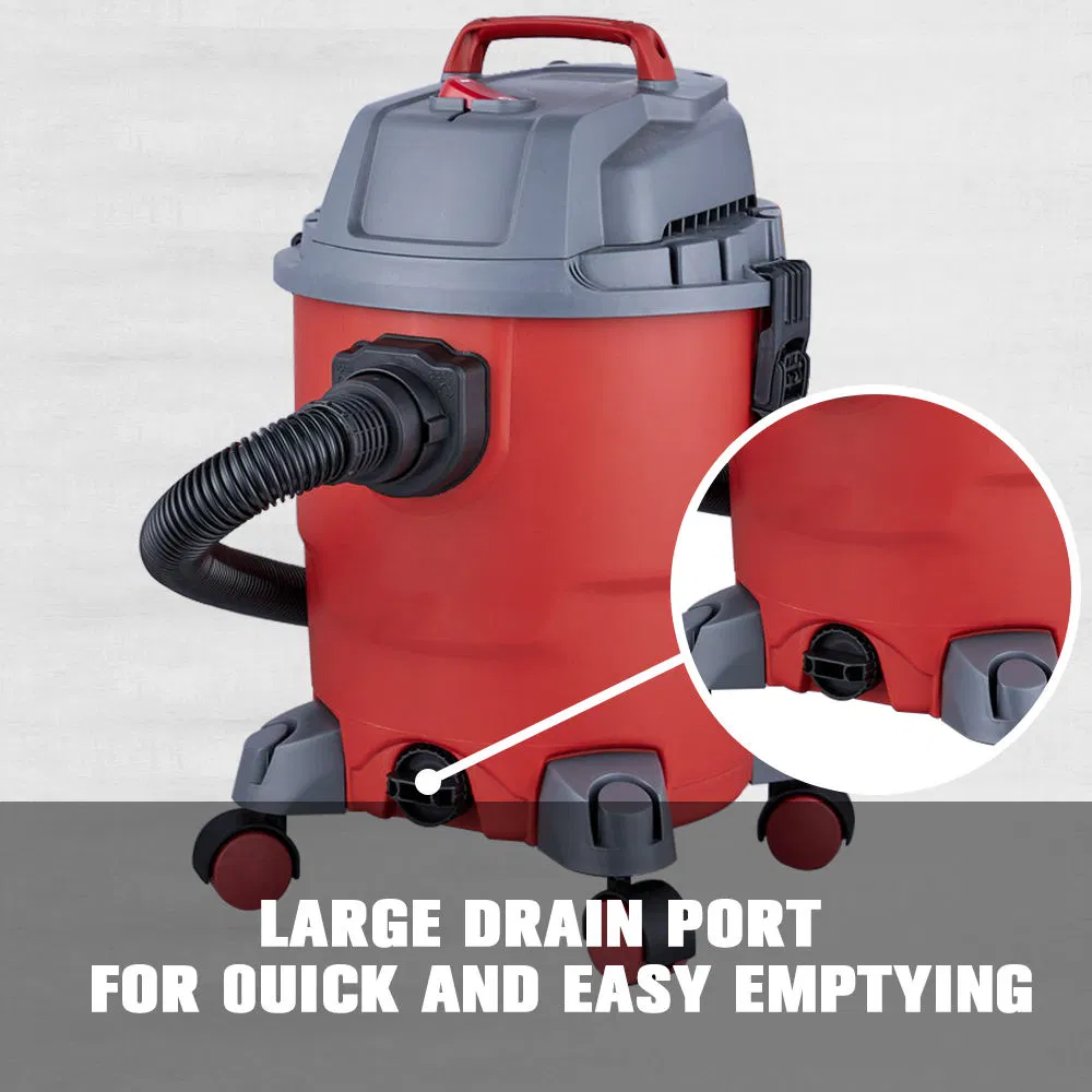 High Power Durable PP Plastic Tank Wet and Dry Industrial Vacuum Cleaner for Floor Care