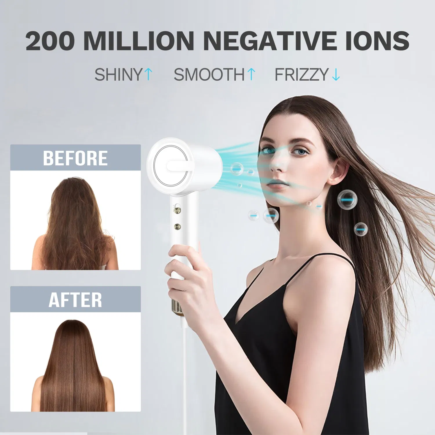 Negative Ionic Blow Dryer Leafless Hair Dryer Professional BLDC Brushless High Speed Blow Hair Dryer