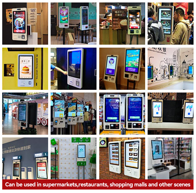 Allwin 21.5" Touch Screen Fast Food Totem POS Self-Checkout Machine Self Service Payment Ordering Kiosk for Kfc Restaurants