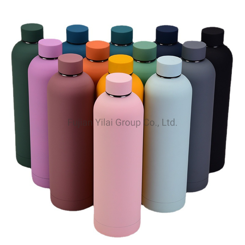 BPA-Free Thermal Water Bottle Rubber Painting Stainless Steel Water Bottles Travel Tumber Mug