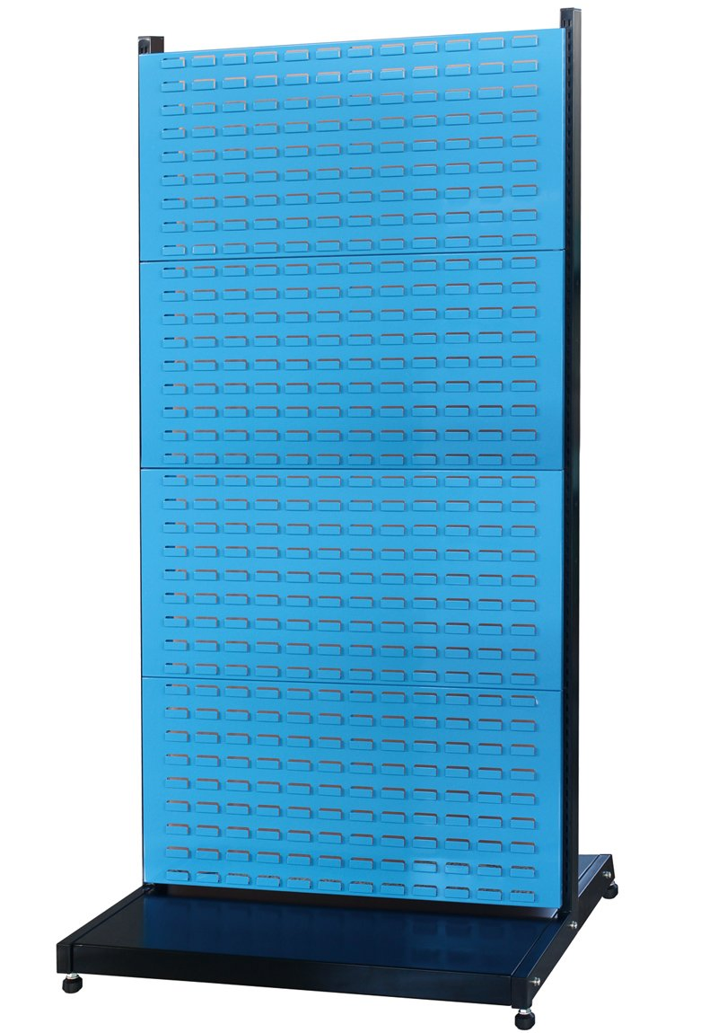 Medium Duty Garage Double Side Shelf with 8 Panels in Blue Colour