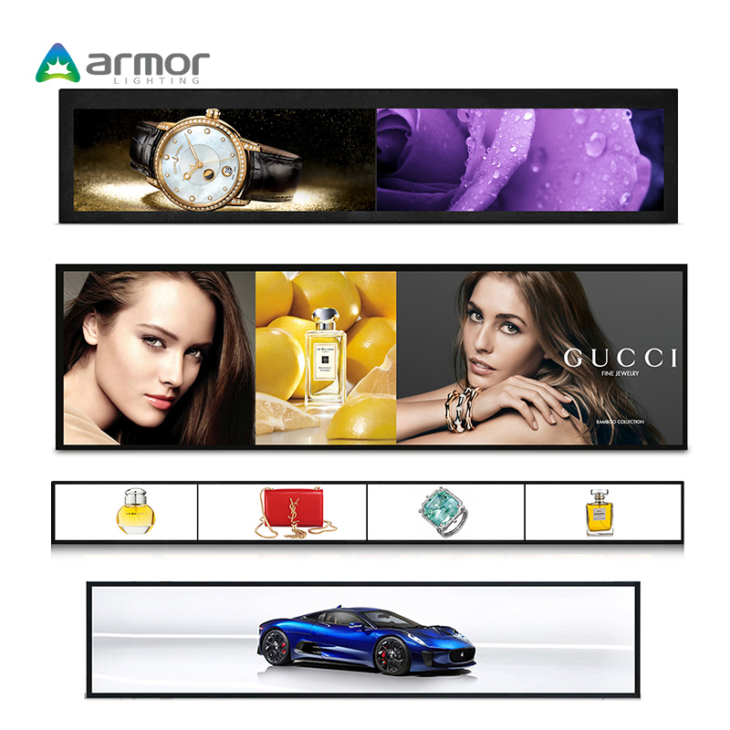 Stretched Bar LCD Display Ultra Wide Shelf Edge Digital Signage Strip Screen