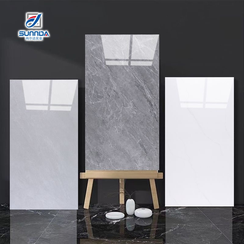 Glazed Polished Porcelain Tiles Marble Stone Designs Glossy Surface 600X600 600X1200