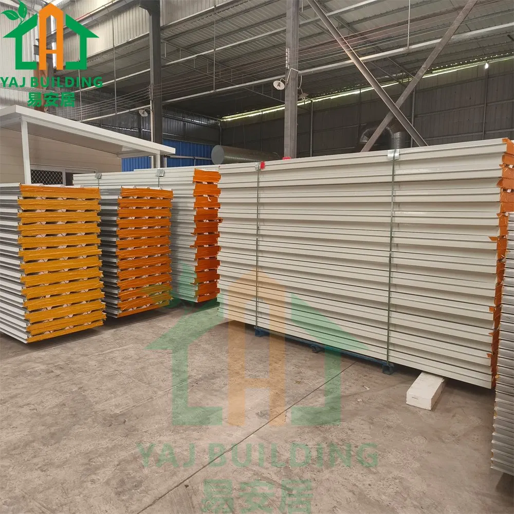 50mm PU/PIR Edge Rock Wool Sandwich Panel for Wall Steel Structure Construction Building Material