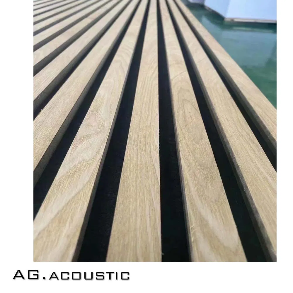 AG. Acoustic Pet Felt Composite MDF Board Wood Veneer Acoustic Slat Wall Paneling
