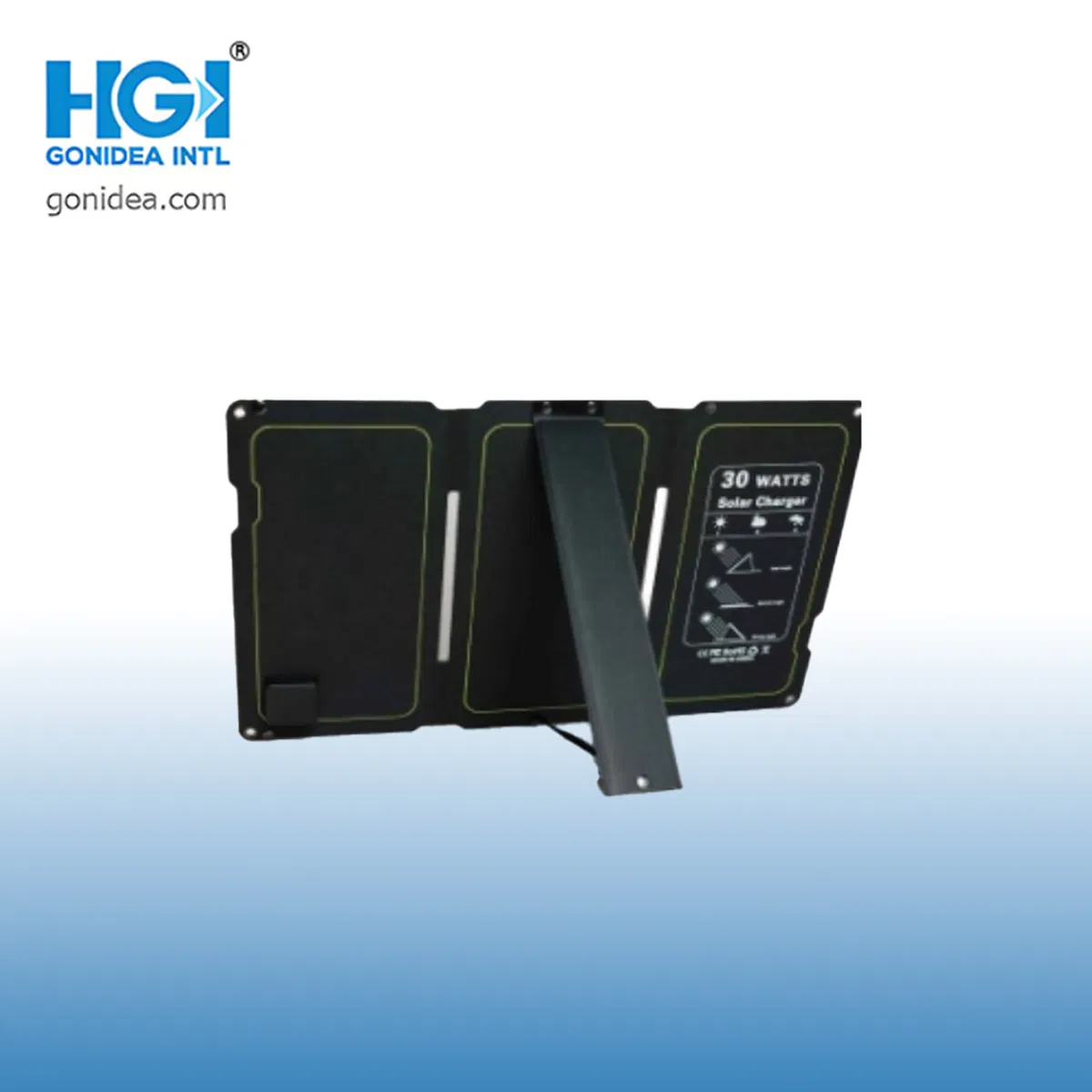 30W Outdoor Solar Charger Camping Waterproof Portable Solar Panel Po-30t