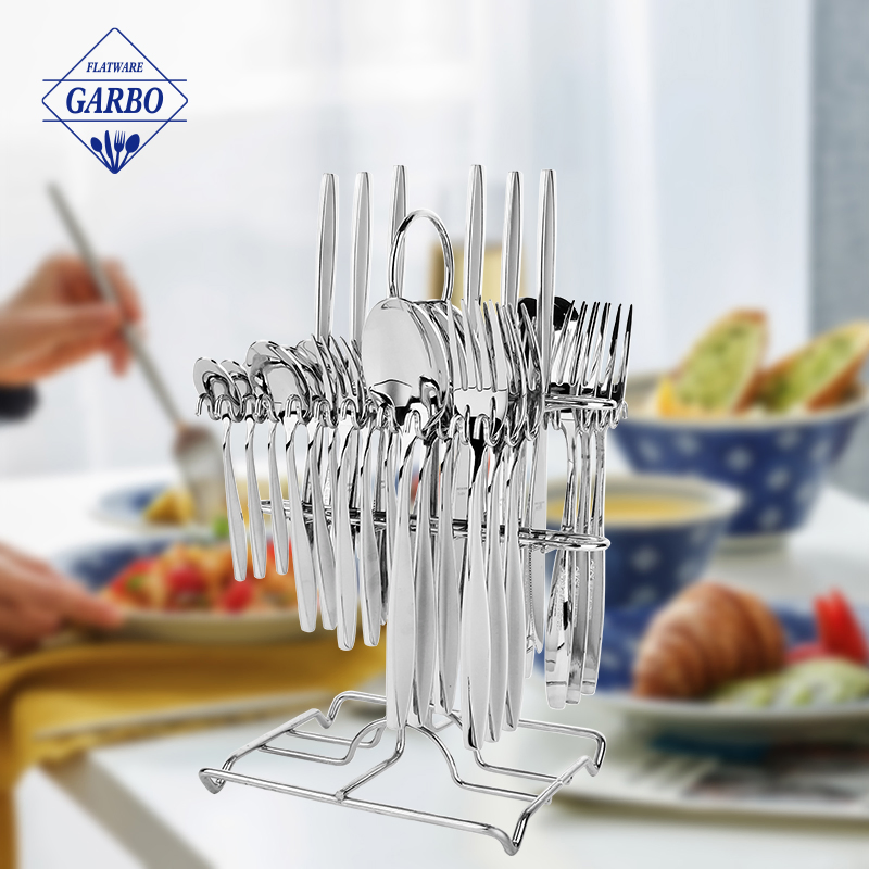 Stainless Steel Cutlery Sets Mirror Polish Tableware Restaurant Home Using Knife for Christmas Gift Decoration Flatware