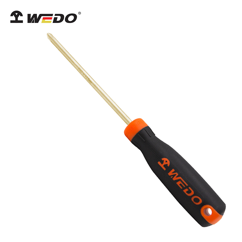 WEDO Screwdriver Phillips/Cross Screwdriver Non-Sparking Screwdriver Double Color Anti-Slip Handle Aluminium Bronze
