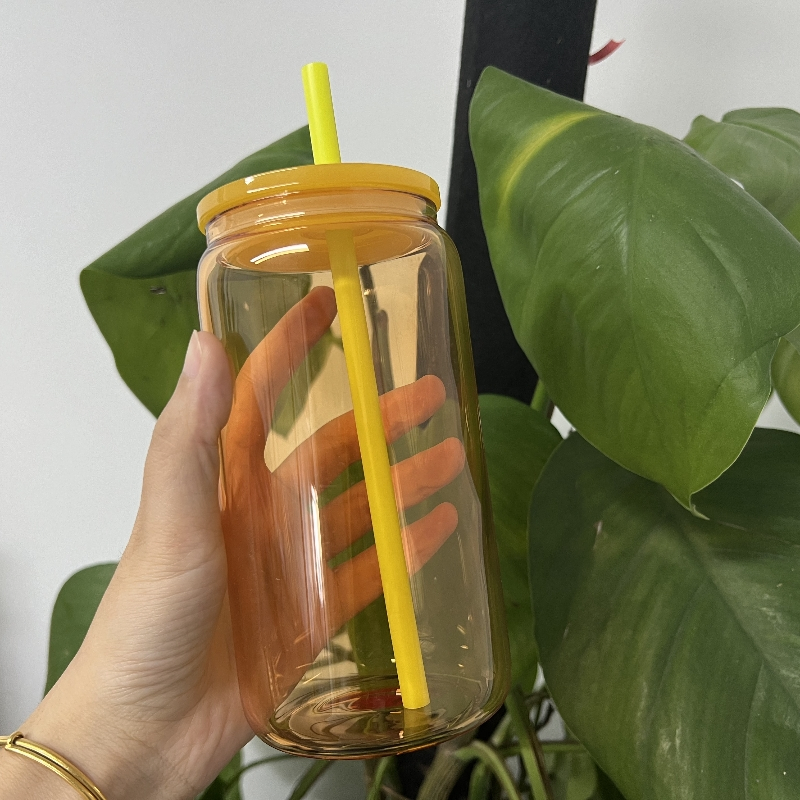 Стеклянные пивные банки 16oz для сублимации, разноцветные