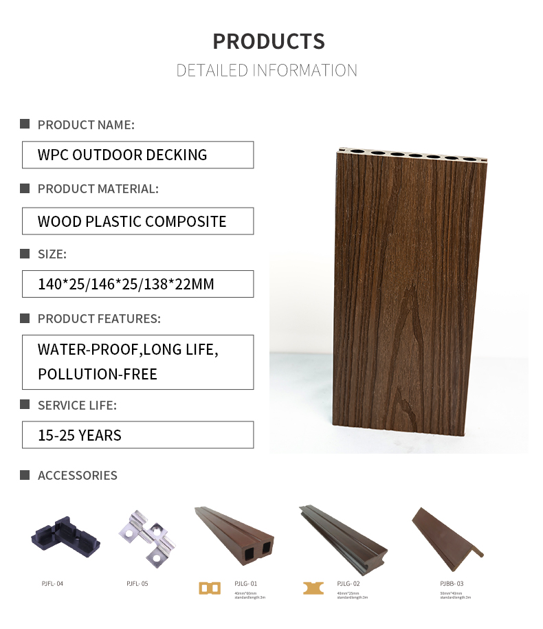 WPC Decking Teak Wood Flooring Wood Plastic Composite 3D Grain Deck