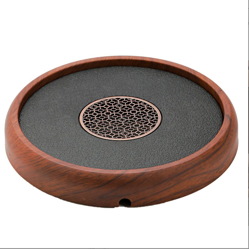 Portable Round Wooden Dry Making Tea Holder Tray
