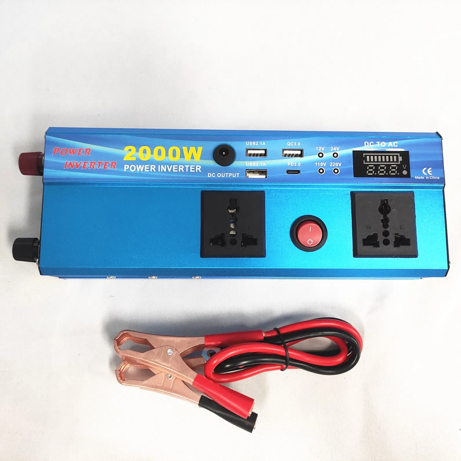 Инвертор 2000Вт 12В/220В для дома и авто