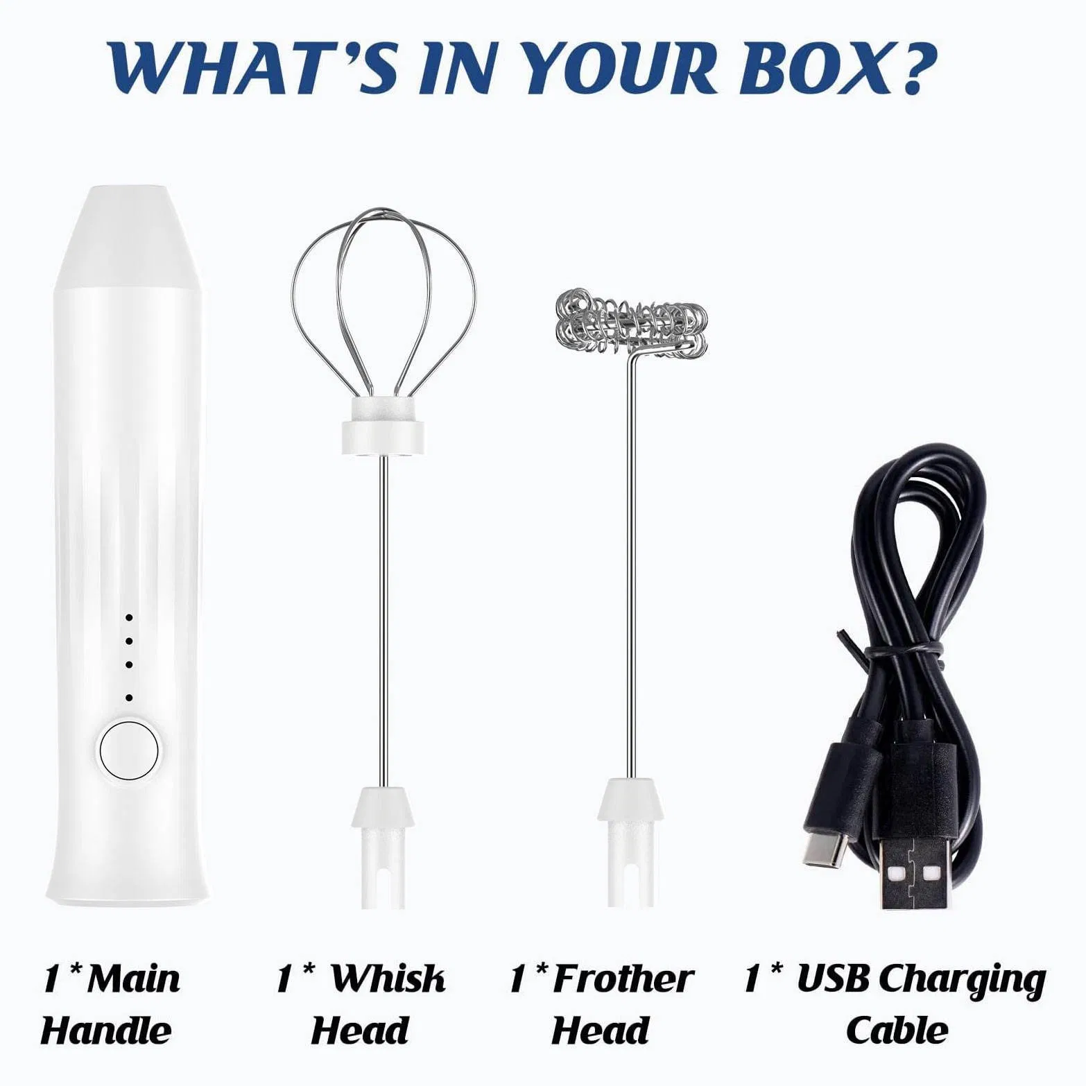Portable Milk Frother: USB Rechargeable for Coffee Lovers