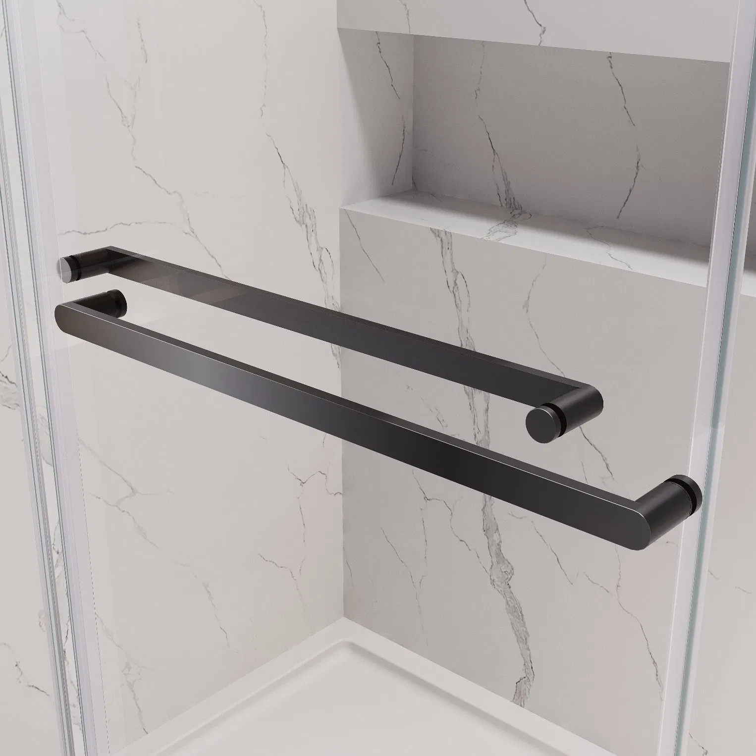 Easy Installation 10mm Waterproof Tempered Glass Bypass Double Sliding Shower Door with Stainless Steel Hardware