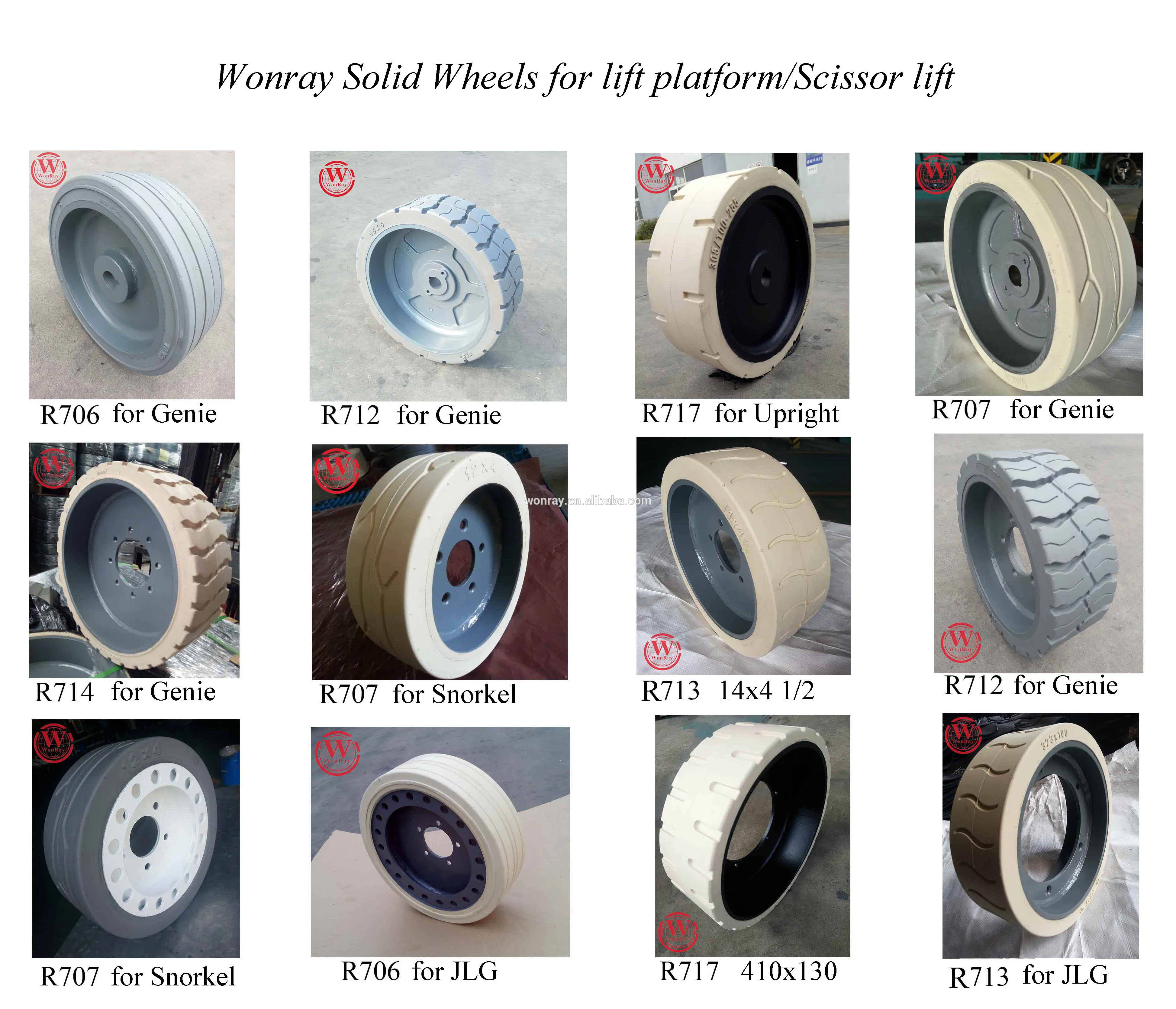 Ножничные подъемники Hot Sale 8 цельнолитых колес 15X5 для Haulotte