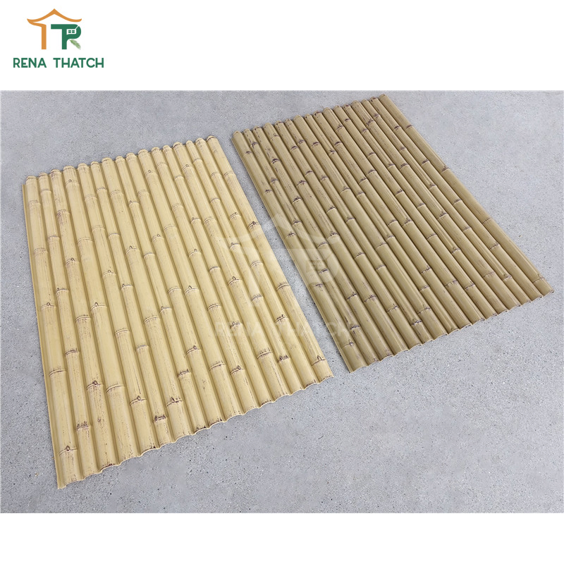 Fireproof Synthetic Bamboo Border Artificial Bamboo Wall Synthetic Bamboo Screening for Resort Fencing
