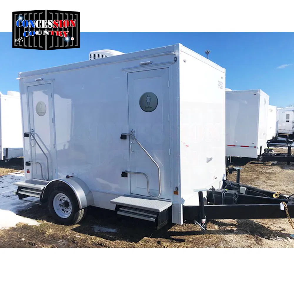 2 Stall Restroom Trailer New Portable Bathroom Toilet Outdoor Restroom Temporary Wc Mobile Toilet Trailer