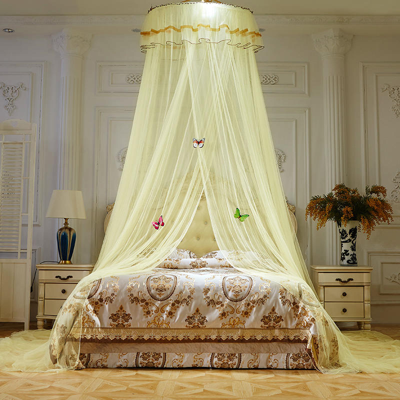 1PC Home Bed-Curtain Solid Court Style Round Top Decorative Universal Mosquito Net