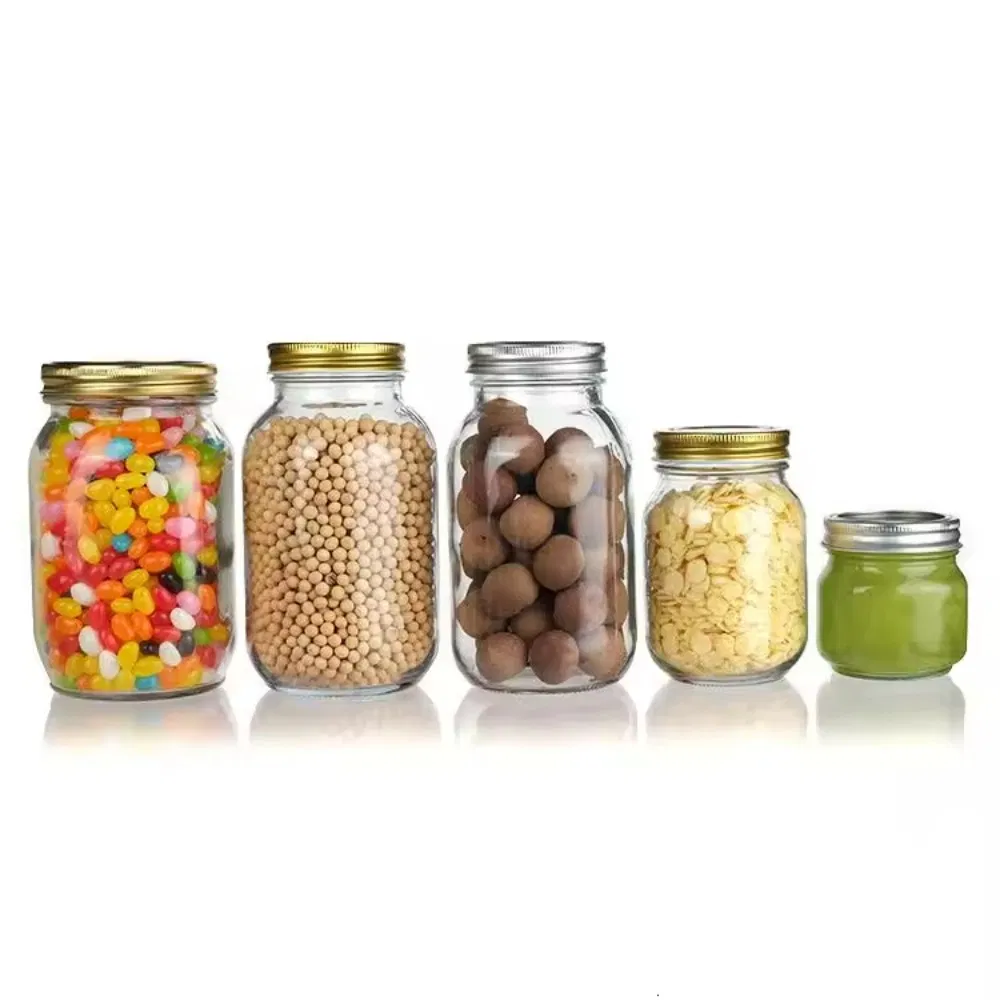 Wholesale Clear Glass Mason Jar Set 150ml 200ml 250ml 380ml Mason Jar with Metal Lid