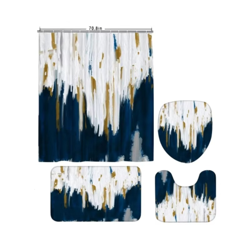 Promotional High Satisfaction Washable Modern Design Shower Curtains Bathroom Sets