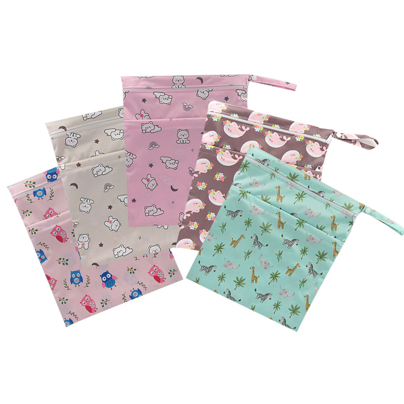 Baby Waterproof Diaper Bag, Double-Zipper Diaper Storage Bag, Baby Stroller Hanging Bag