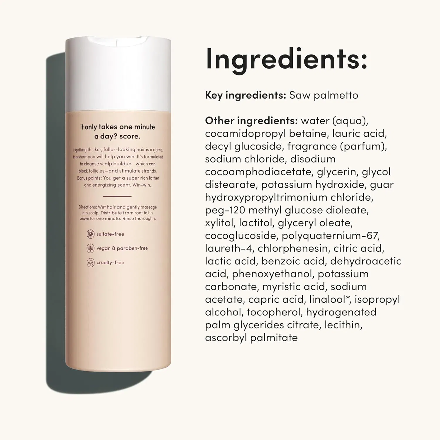 OEM/ODM Vegan Silicone & Sulfate-Free Strengthening Thick Fix Saw Palmetto Infused Shampoo