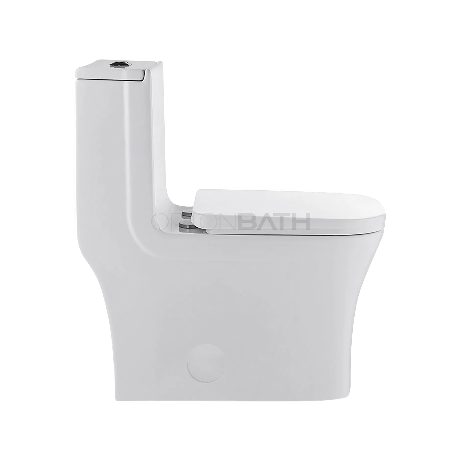Ortonbath Latin America Square Bowl Seat Siphonic S Trap Standard Height and Soft-Close Seat Cover Floor-Mounted One Piece Wc Toilet