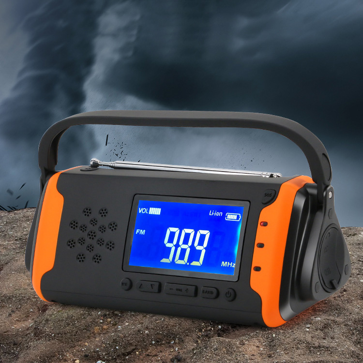 Портативная радиостанция с фонариком и пауэрбанком 4000 мАч