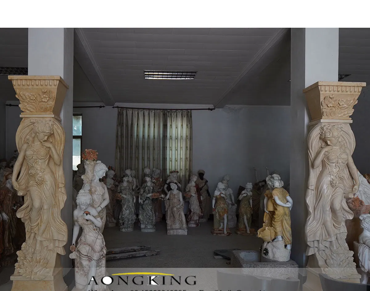 Aongking Human Statue Decoration Modern Marble Door Gate Column