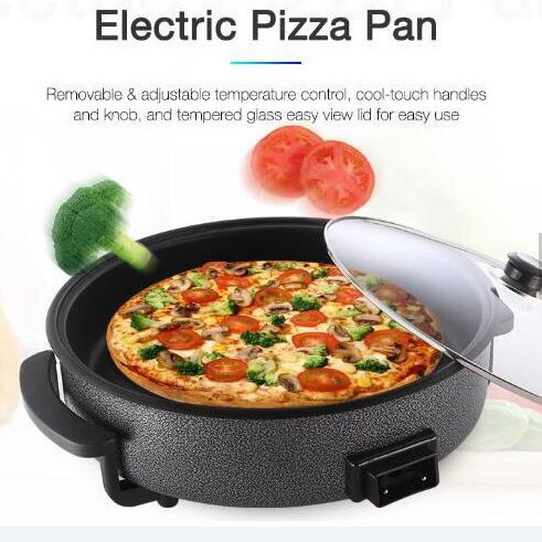 High-Certified 7cm-9cm Deep Large Size Electric Frying Pan Stainless Steel Pizza Pan Factory Wholesale Export