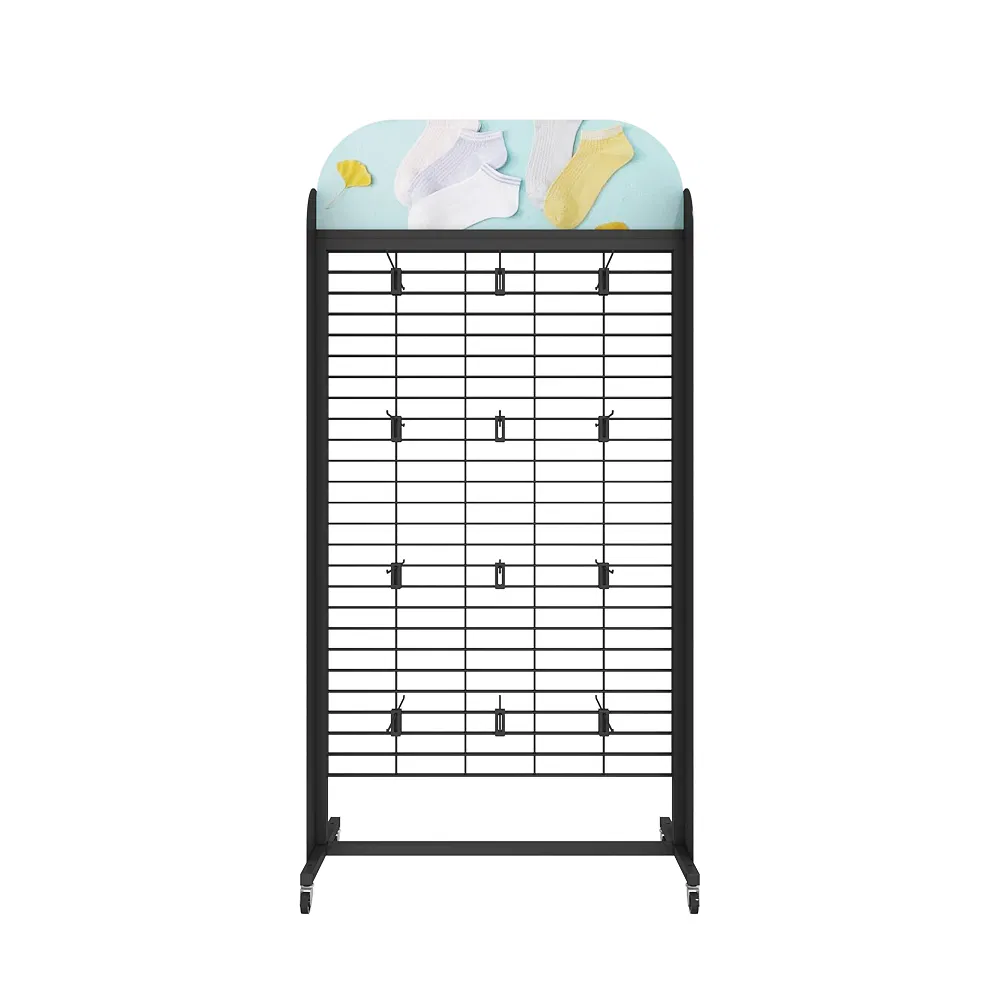 Factory Price Shop Fitting Metal Accessories Sock Display Stand with Casters