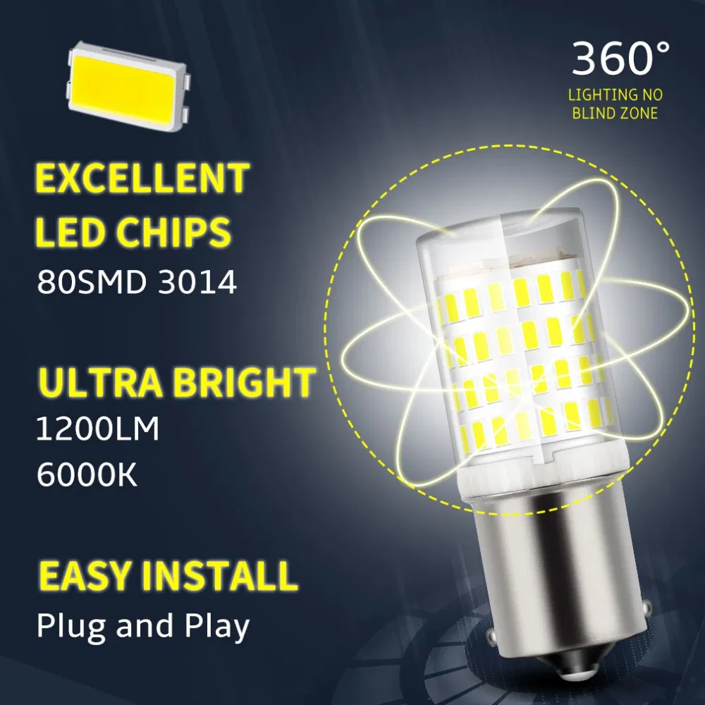 Светодиодные лампы для авто 1156 1157 7440 3157, 80 SMD