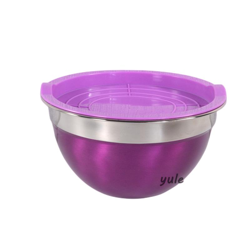 Wholesale Bakeware Kitchen Custom Color Stainless Steel Mixing Bowl with PE Lid