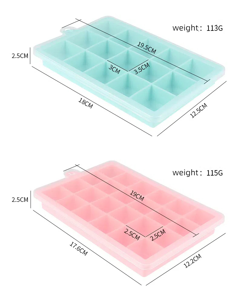 Форма для льда силиконовая квадратная, 24 ячейки