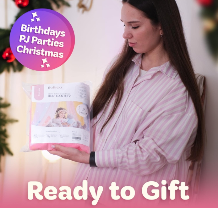 Rainbow Princess Bed Canopy for Girls Room with Glowing Stars Ceiling Bed Canopy Curtains for Twin Full Size Beds Ideal Gift for Girls