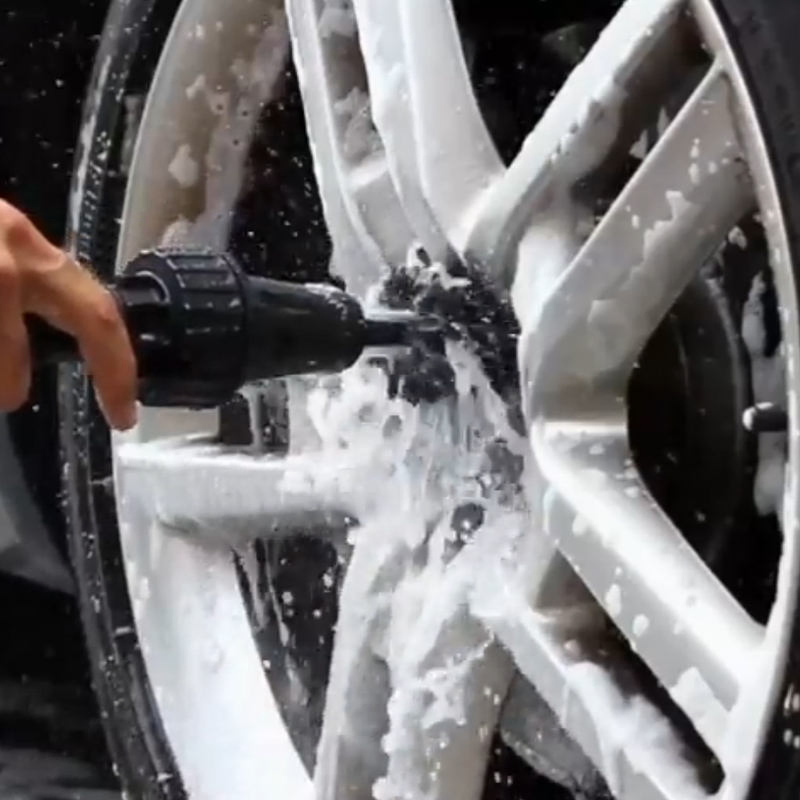 Water-Powered Flow Through Cleaning Brush