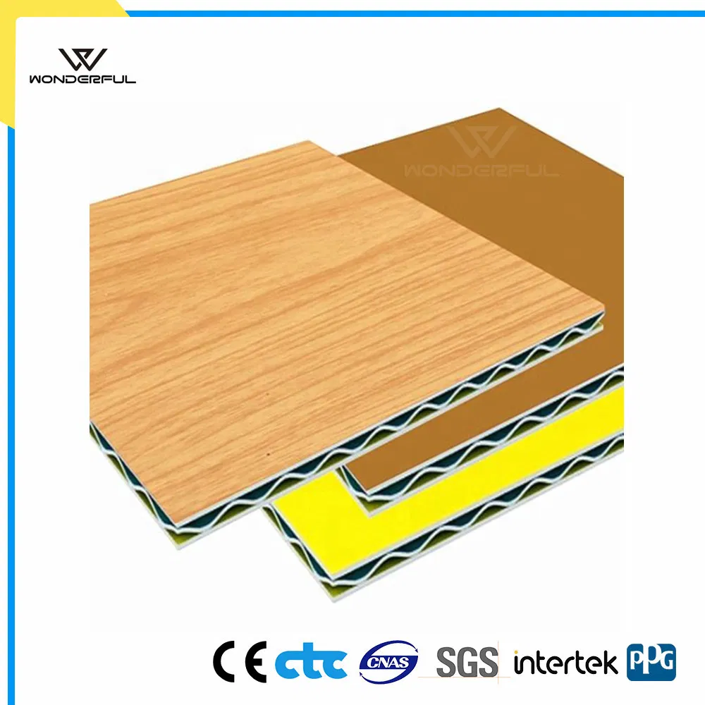 Non-Combustible Timber-Look Fireproof Facade Corrugated Core Composite Panel Building Materials