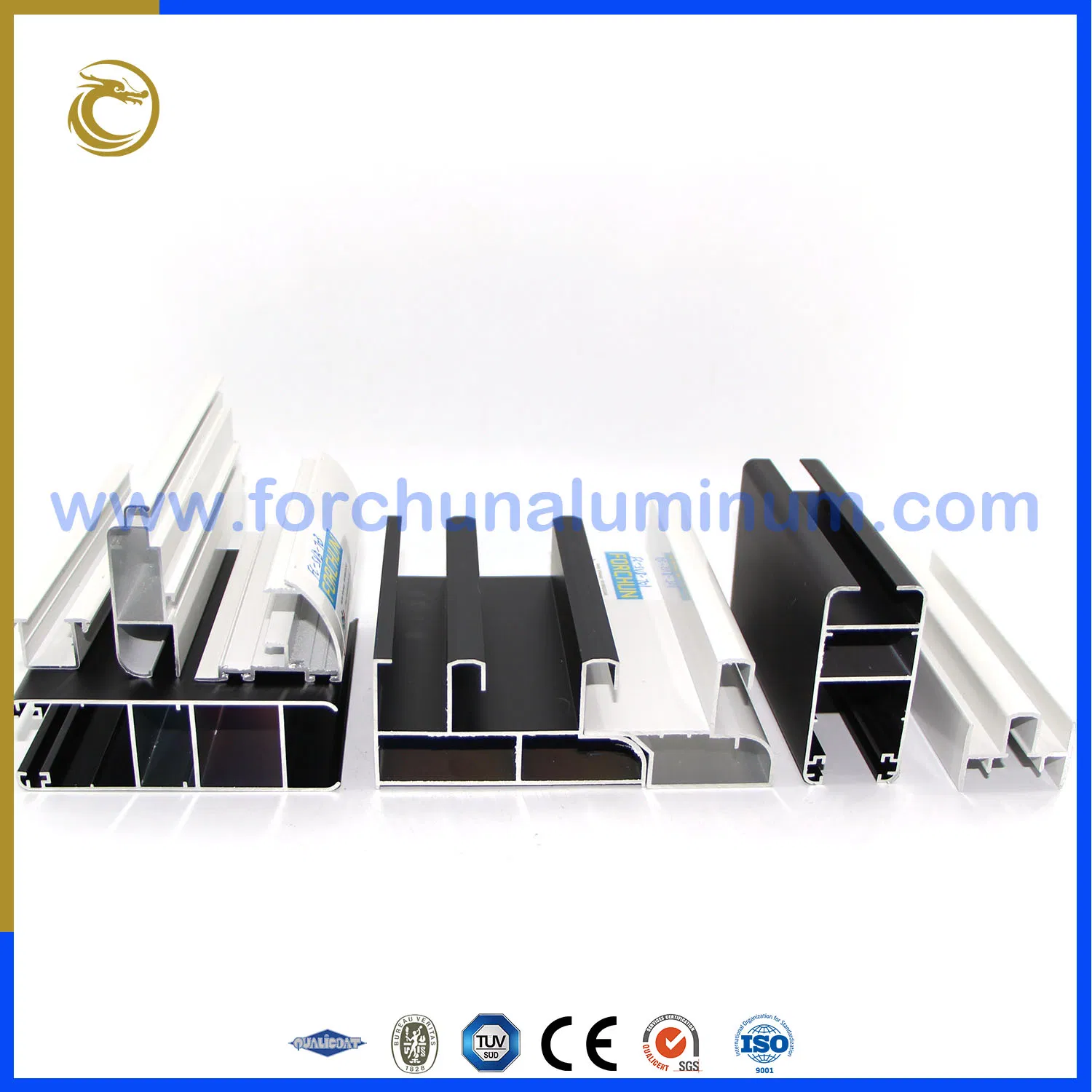 6000 Series Black Anodized Extrusion Aluminum Profiles for Europe Line Windows and Doors