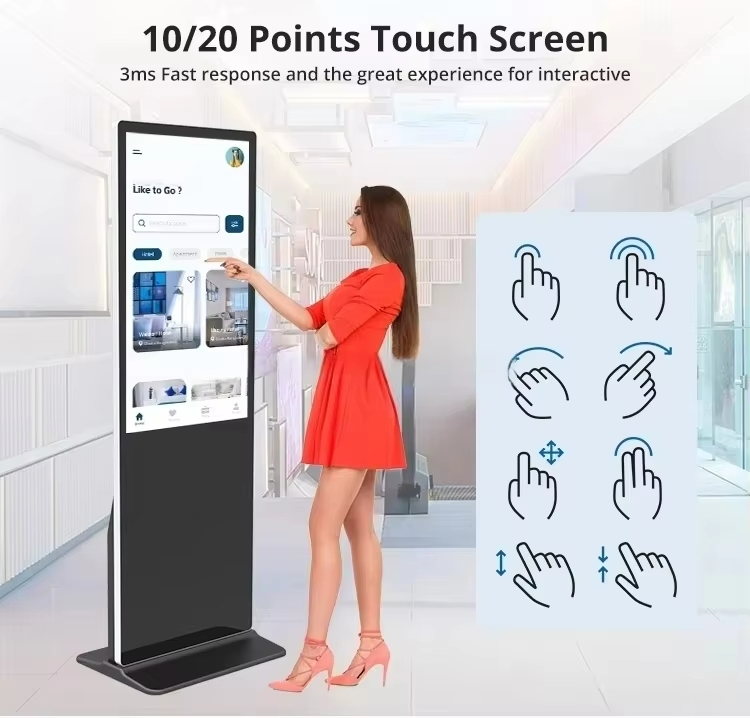 43 Inch Android Touch Screen LCD Display Digital Signage Indoor Advertising Display