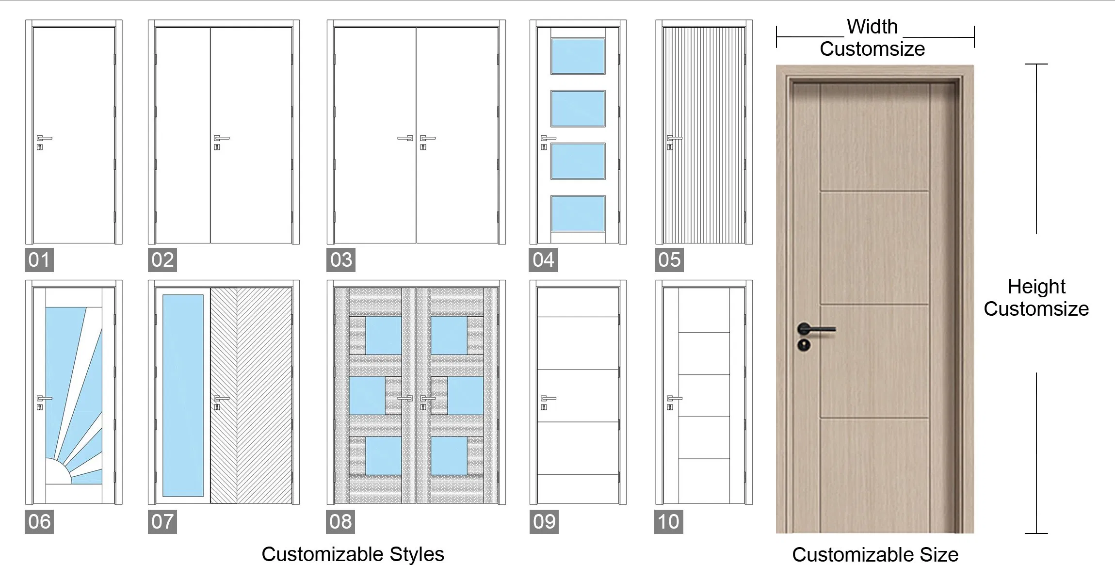 Sleek Modern Groove Line Door with Carbon Crystal Finish