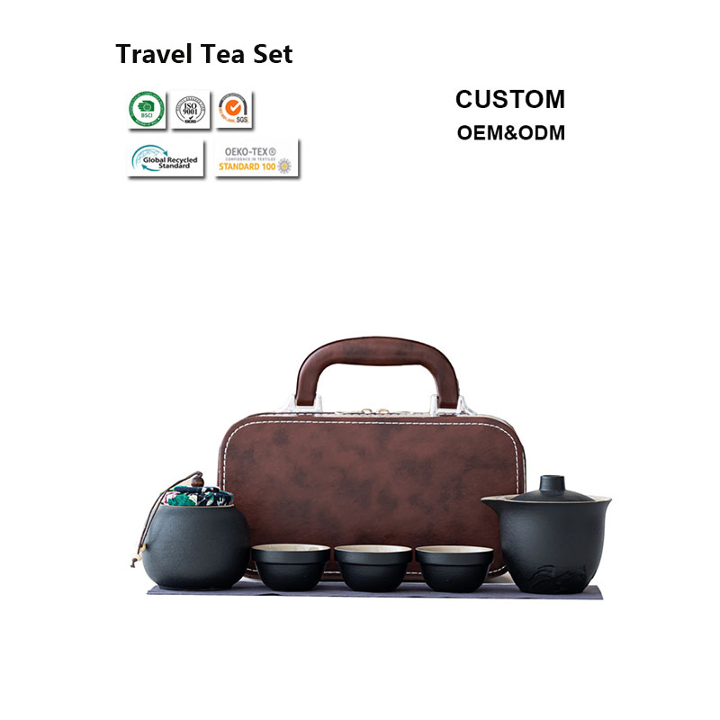 Custom Eco-Friendly Ceramic Travel Tea Set for Home Use Kungfu Gift Giving