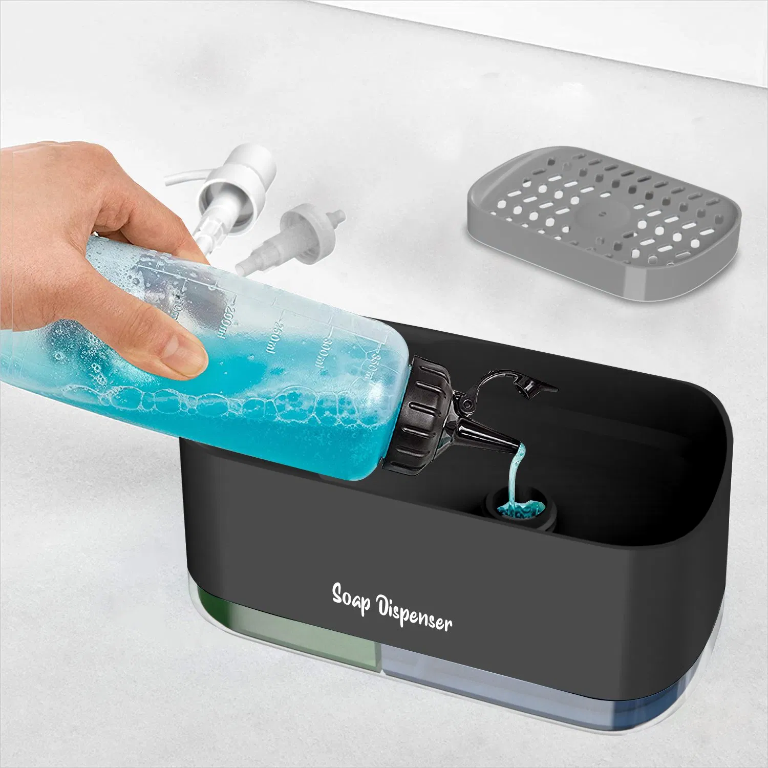 Дозатор для мыла и губки Kitchen Manual Press